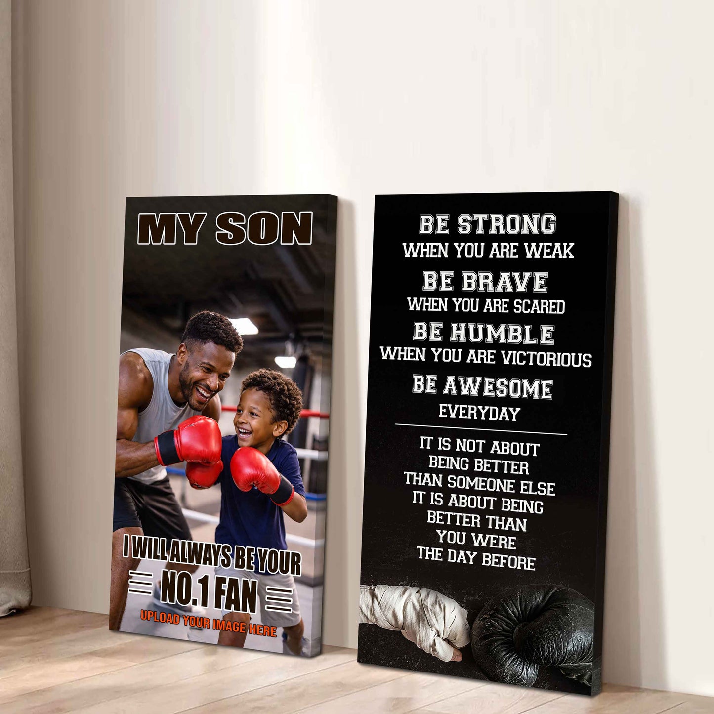 My Son Be Strong When You Are Weak Be Badass Everyday Set 2 Canvas Wall Art From Dad To Son