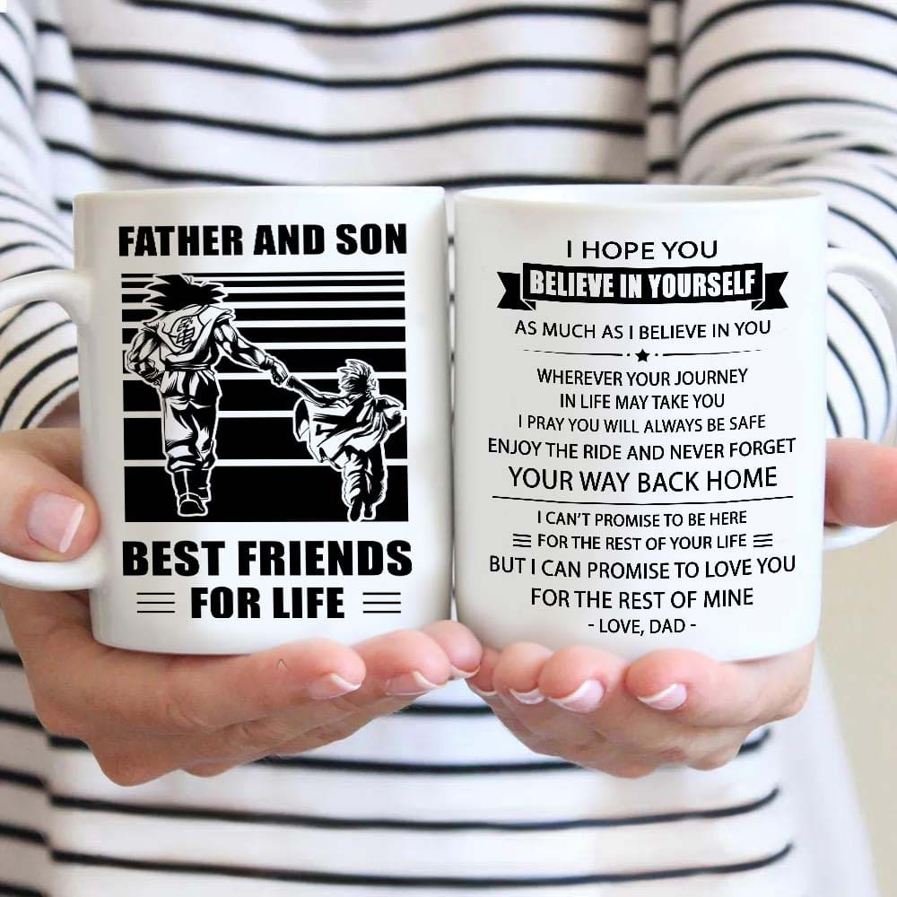 Basketball Be strong-Personalized Mug Father And Son Best Friends For Life - Message on the back side