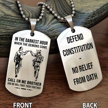 Soldier Personalized Double Sided Dog Tag For Brother