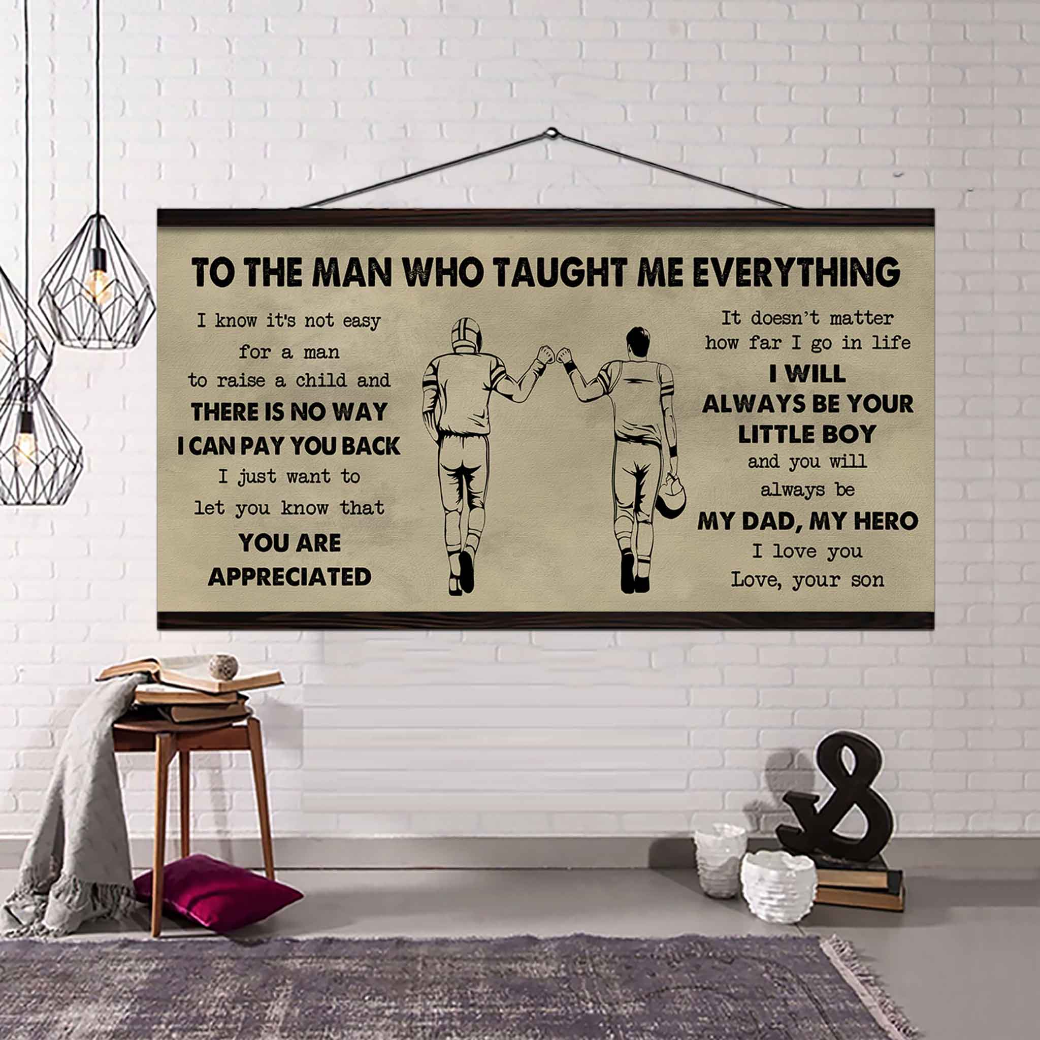 Samurai Poster Horizontal Canvas To My Dad I Know It's Not Easy To Raise A Child I Will Always Be Your Little Boy Gift From Son To Dad