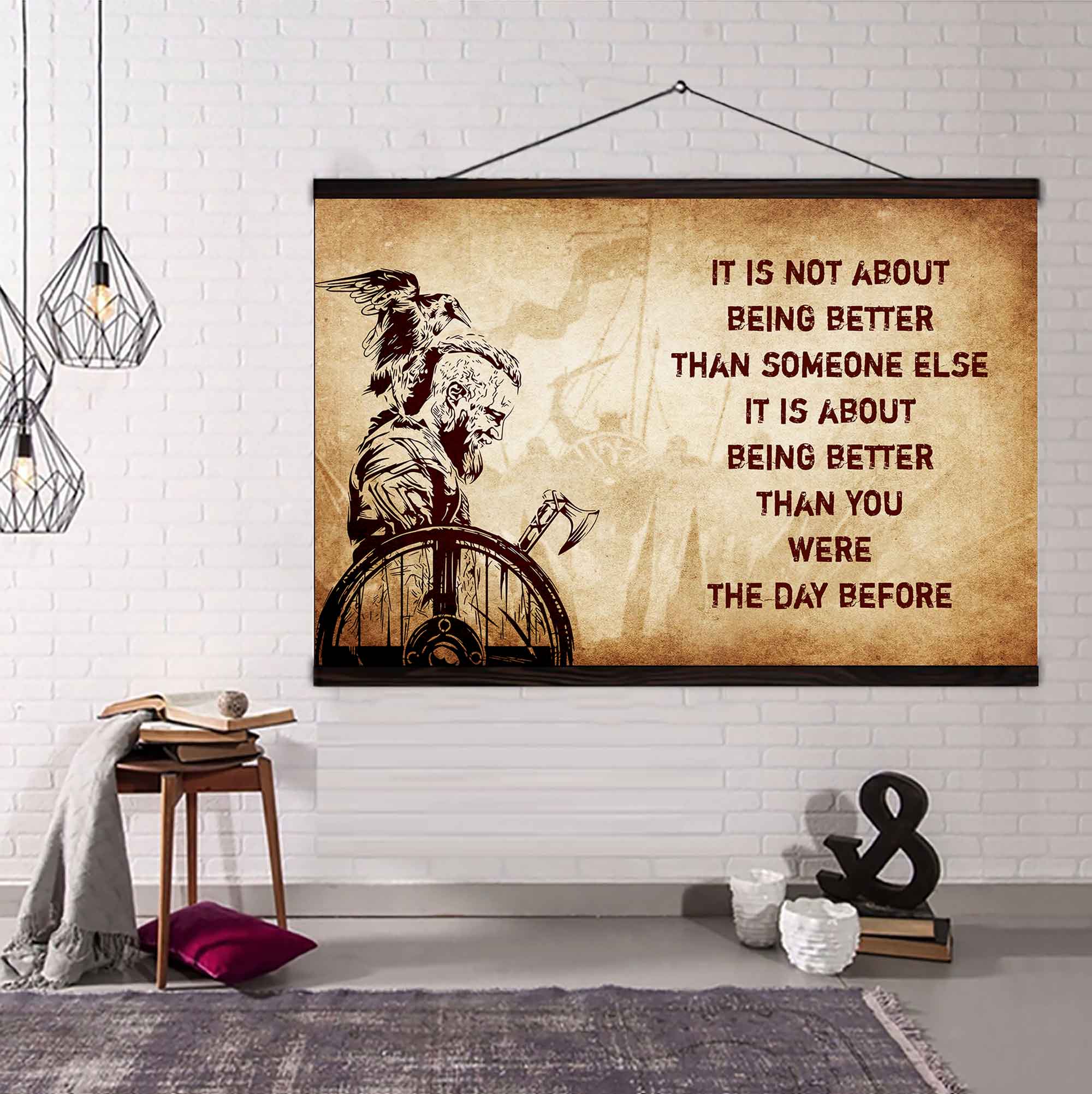 DRB Poster Canvas It's Not About Being Better Than Someone Else Best Gifts Motivation Quotes