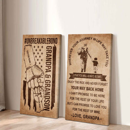 Unbreakable Bond Canvas Set Grandpa And Grandson Never Forget Your Way Back Home I Love You For The Rest Of Mine
