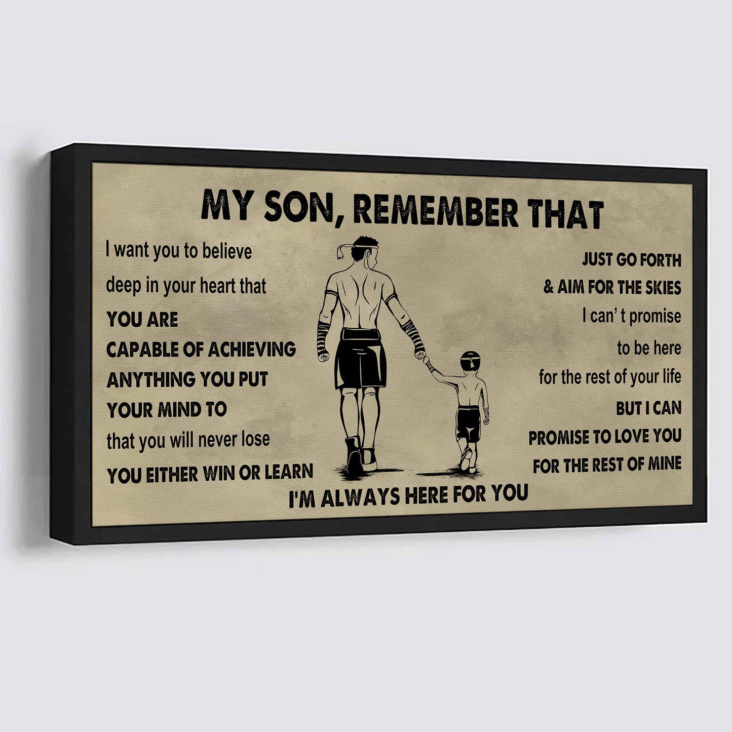 Personalized Sport Poster Canvas -  My Son Remember That You Will Never Lose You Either Win Or Learn
