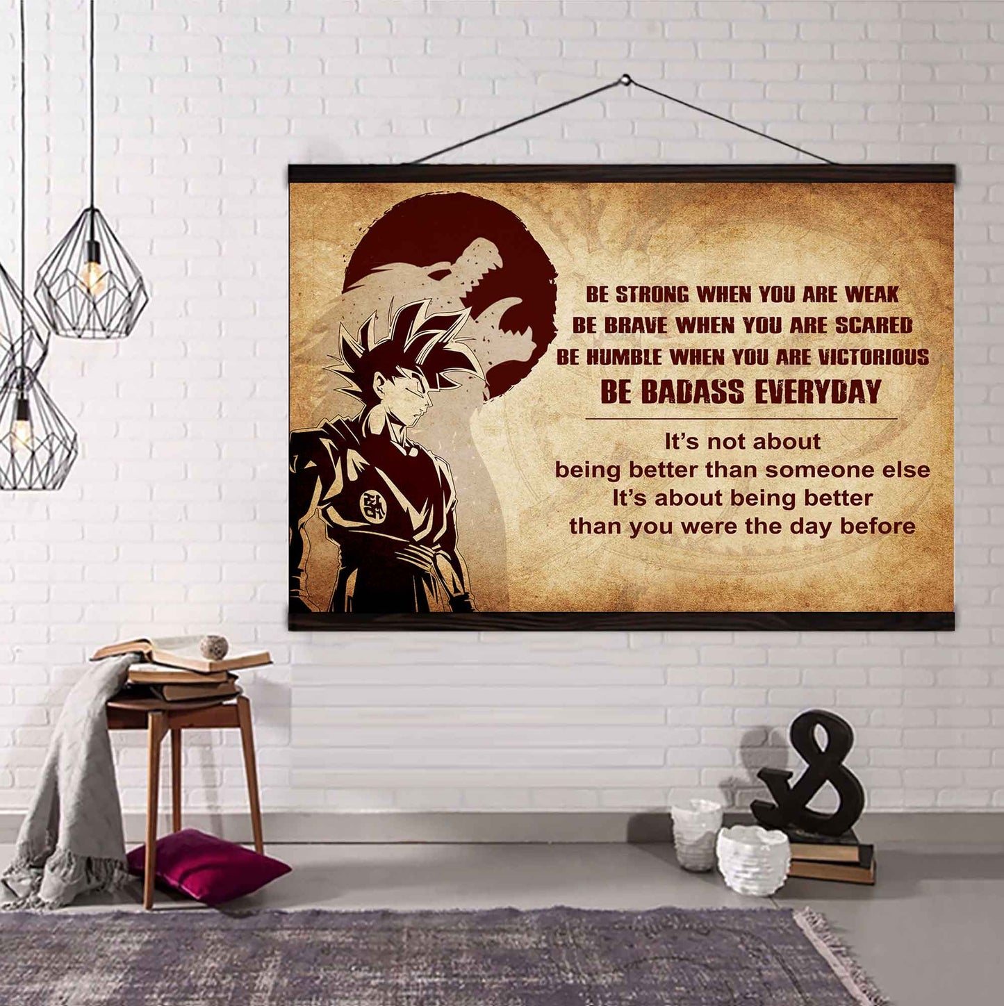 New Version Warrior Poster Canvas Be Strong When You Are Weak Be Badass Everyday From Dad To Son Gift For Your Son Motivational Quotes