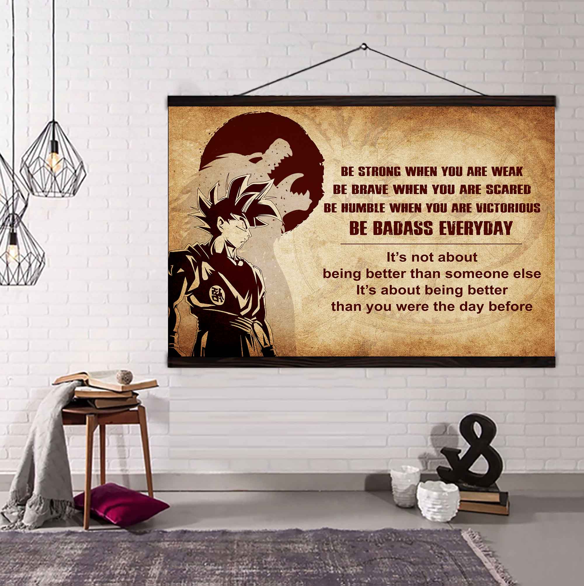 New Version Warrior Poster Canvas Be Strong When You Are Weak Be Badass Everyday From Dad To Son Gift For Your Son Motivational Quotes