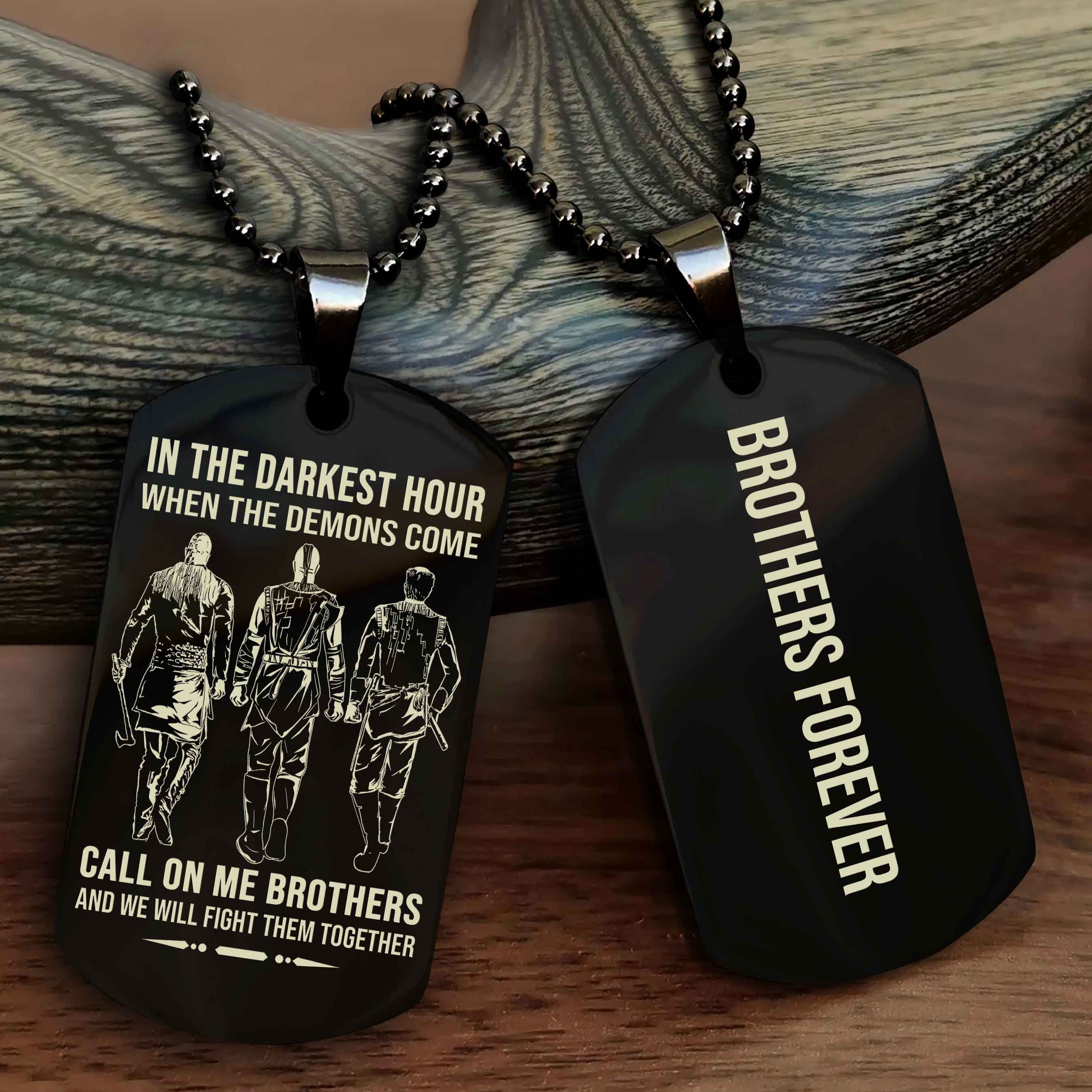 Cowboy Customizable engraved black dog tag double sided gift from brother, brother forevers