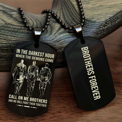 Cowboy Customizable engraved black dog tag double sided gift from brother, brother forevers