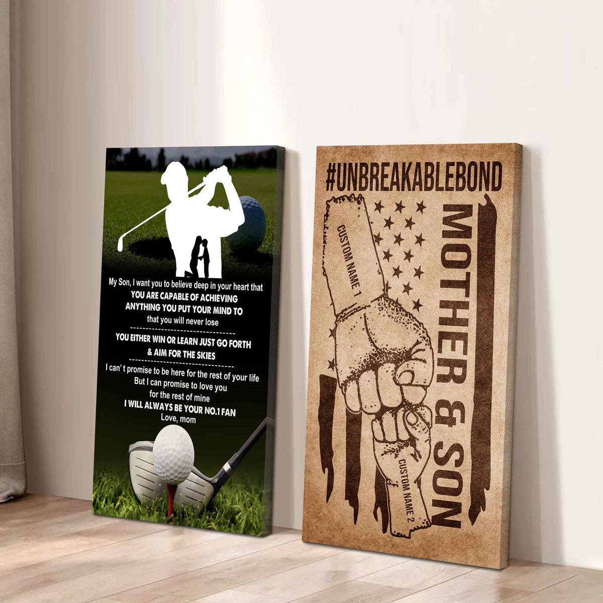 Unbreakable Bond Sport Canvas Set From Mom To Son You Will Never Lose You Either Win Or Learn