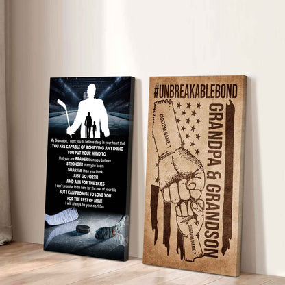 Unbreakable Bond Sport Canvas Set From Grandpa To Grandson Just Go Forth And Aim For The Skies