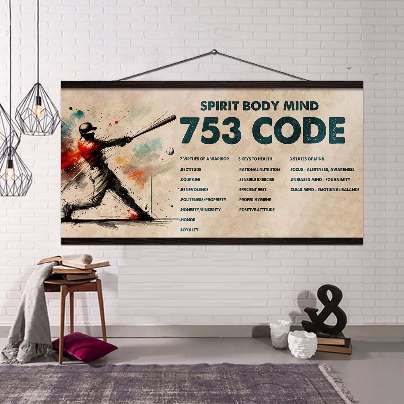 Water Color Basketball Poster Canvas 7 5 3 Code Motivation Quotes