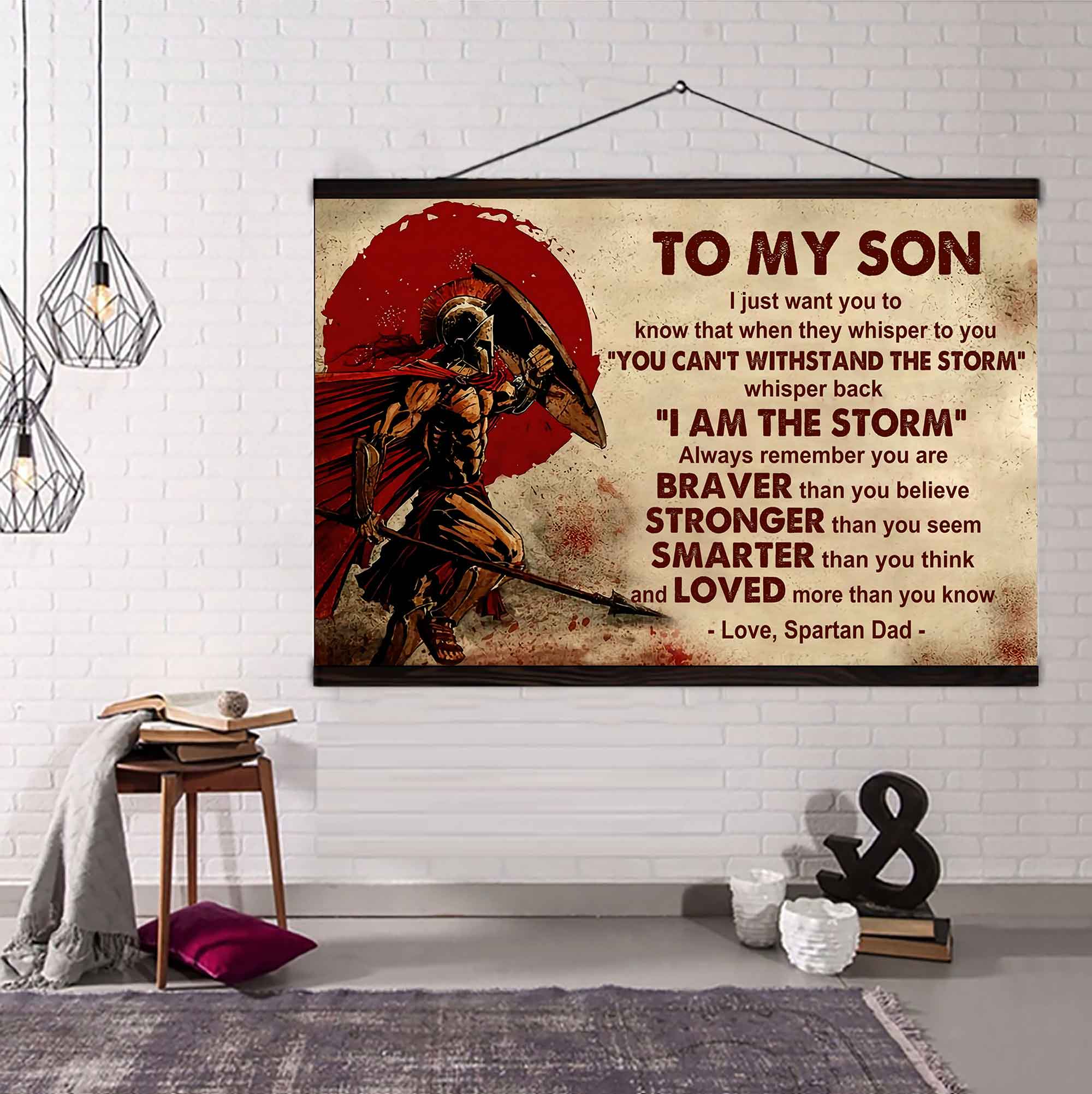 New Version Warrior Poster Canvas Whisper Back I'm The Storm From Dad To Son Gift For Your Son Motivational Quotes