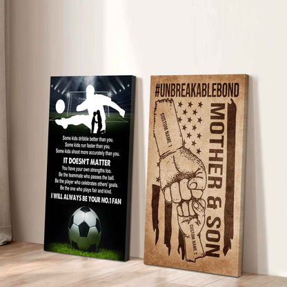 Unbreakable Bond Canvas Set From Mom To Son It's Doesn't Matter I Will Always Be Your No.1 Fan