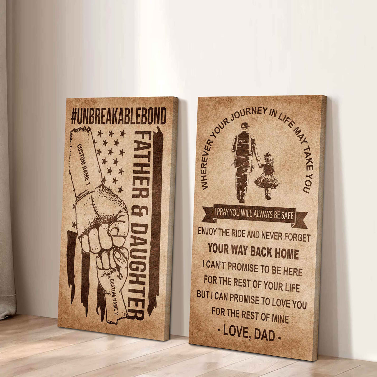 Unbreakable Bond Canvas Set Father And Daughter Never Forget Your Way Back Home Gift For Your Daughter