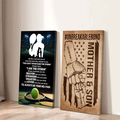 Unbreakable Bond Sport Canvas Set From Mom To Son Whisper Back I'm The Storm You Are Braver Than You Believe