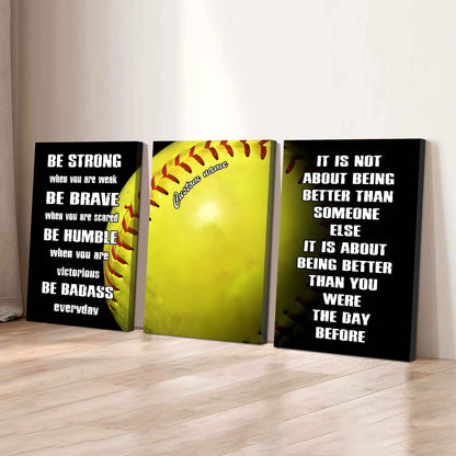 3-Piece Motivational Basketball Canvas Wall Art Set
