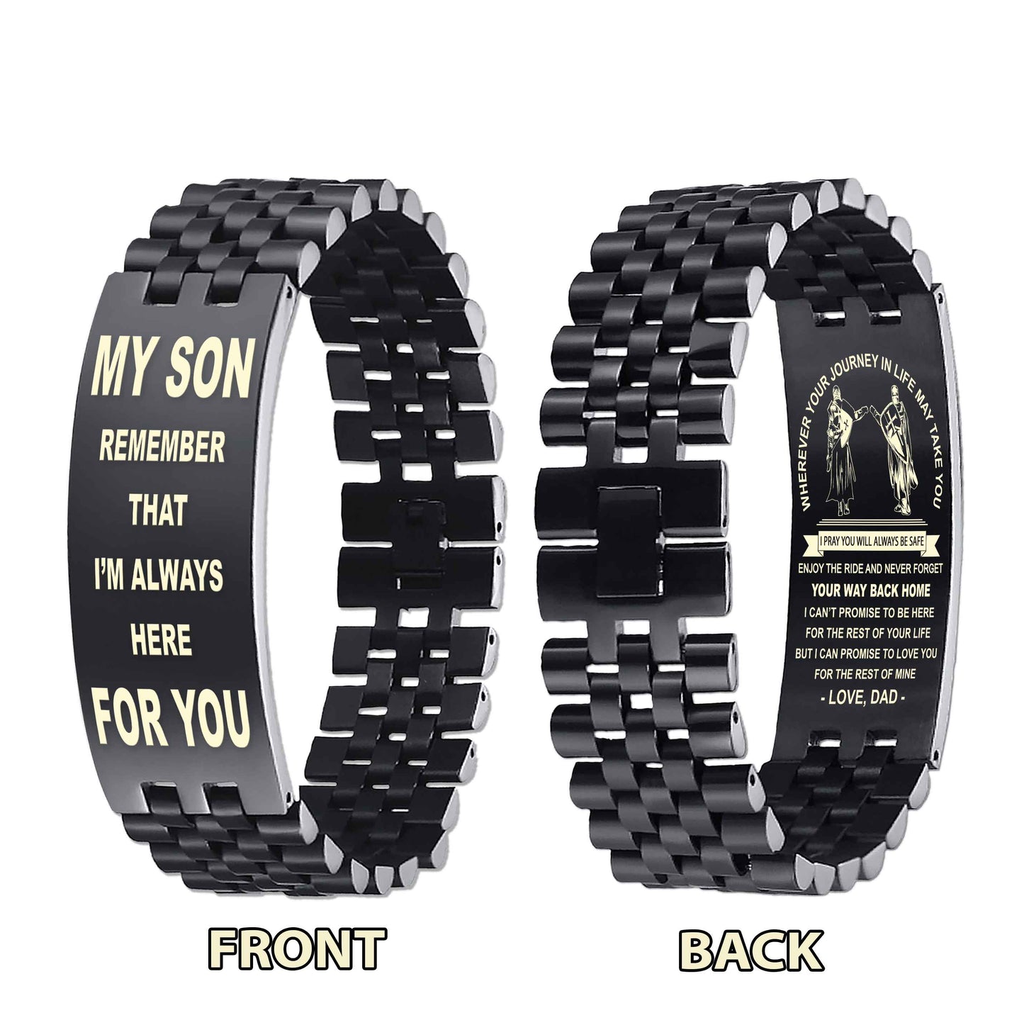 New Version Double Sided Bracelet Gift From Dad For Son - Never Forget Your Way Back Home