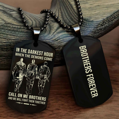 Biker Customizable engraved NAG dog tag double sided gift from brother, brother forevers