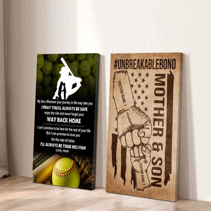 Unbreakable Bond Canvas Set From Mom To Son Enjoy The Ride And Never Forget Your Way Back Home