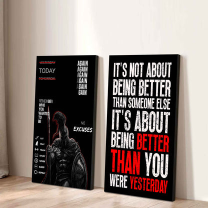It's About Being Better Than You Were The Day Before Canvas Set Ready To Hang Gift For Your Son Your Friend