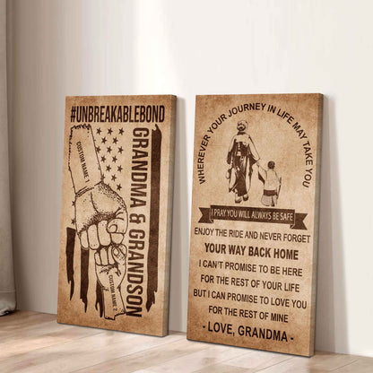 Unbreakable Bond Canvas Set Grandma And Grandson Never Forget Your Way Back Home I Love You