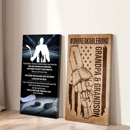 Unbreakable Bond Sport Canvas Set From Grandpa To Grandson You Will Never Lose You Either Win Or Learn