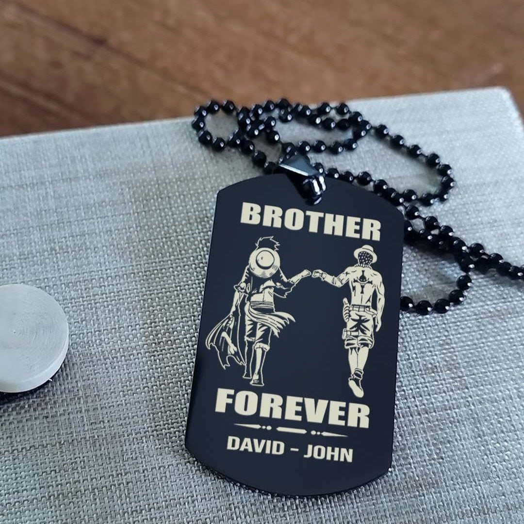 Ver3 Vikings customizable engraved black dog tag double sided gift from brother, brother forever