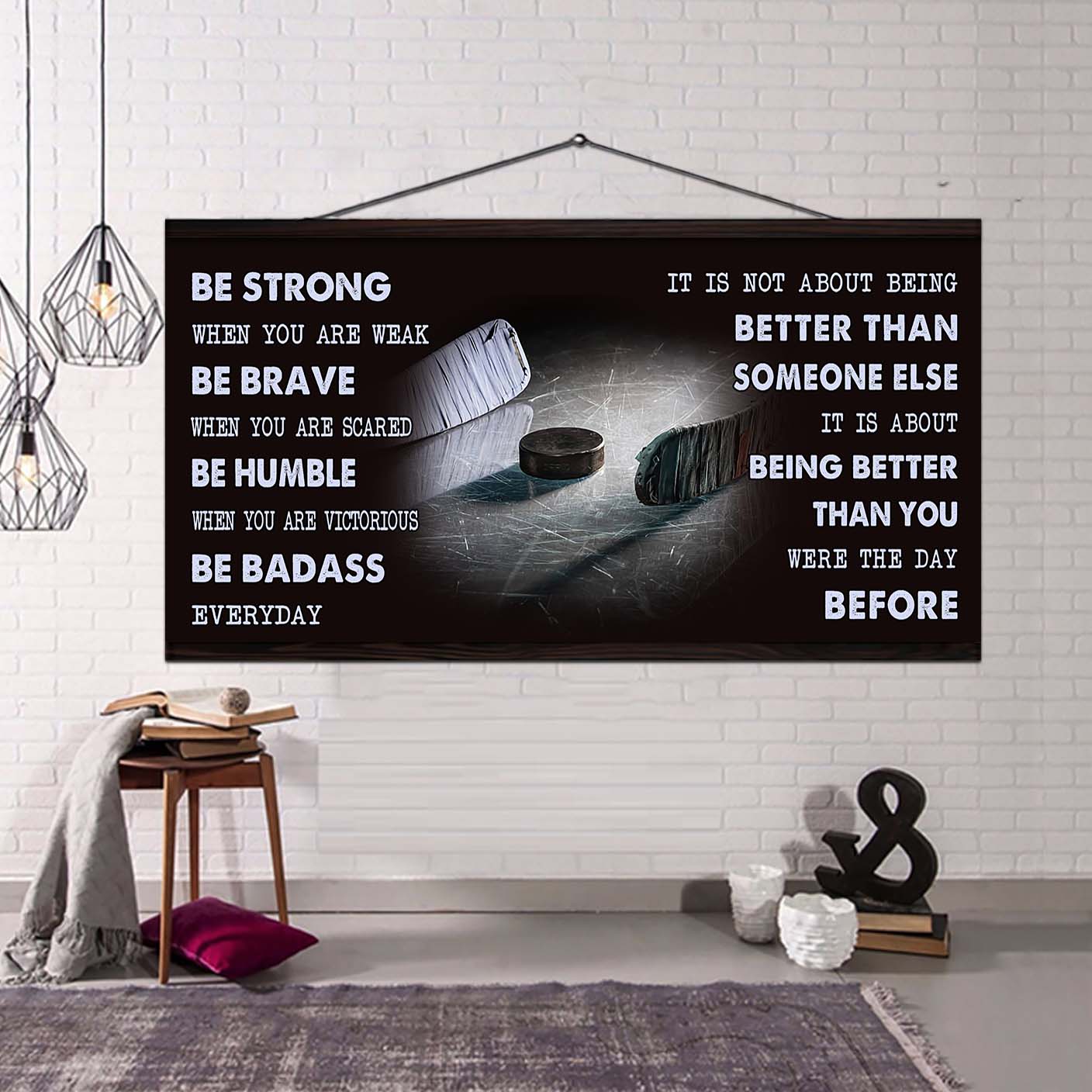 Baseball canvas It Is Not About Being Better Than Someone Else - Be Strong When You Are Weak