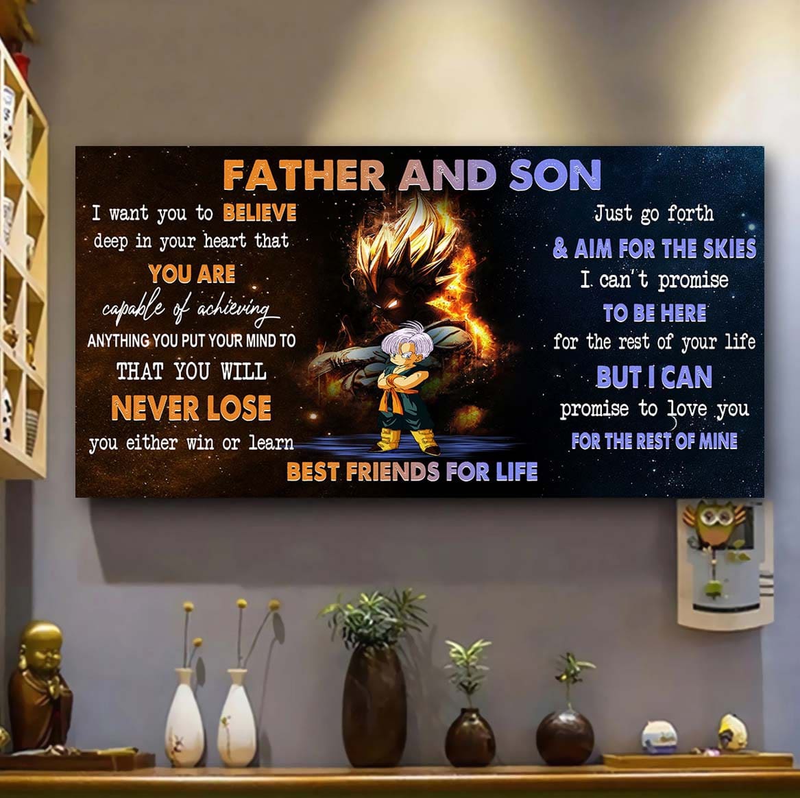 Personalized VG To Son Poster Canvas Father And Son Best Friends For Life - Message For Your Son Gifts For Him