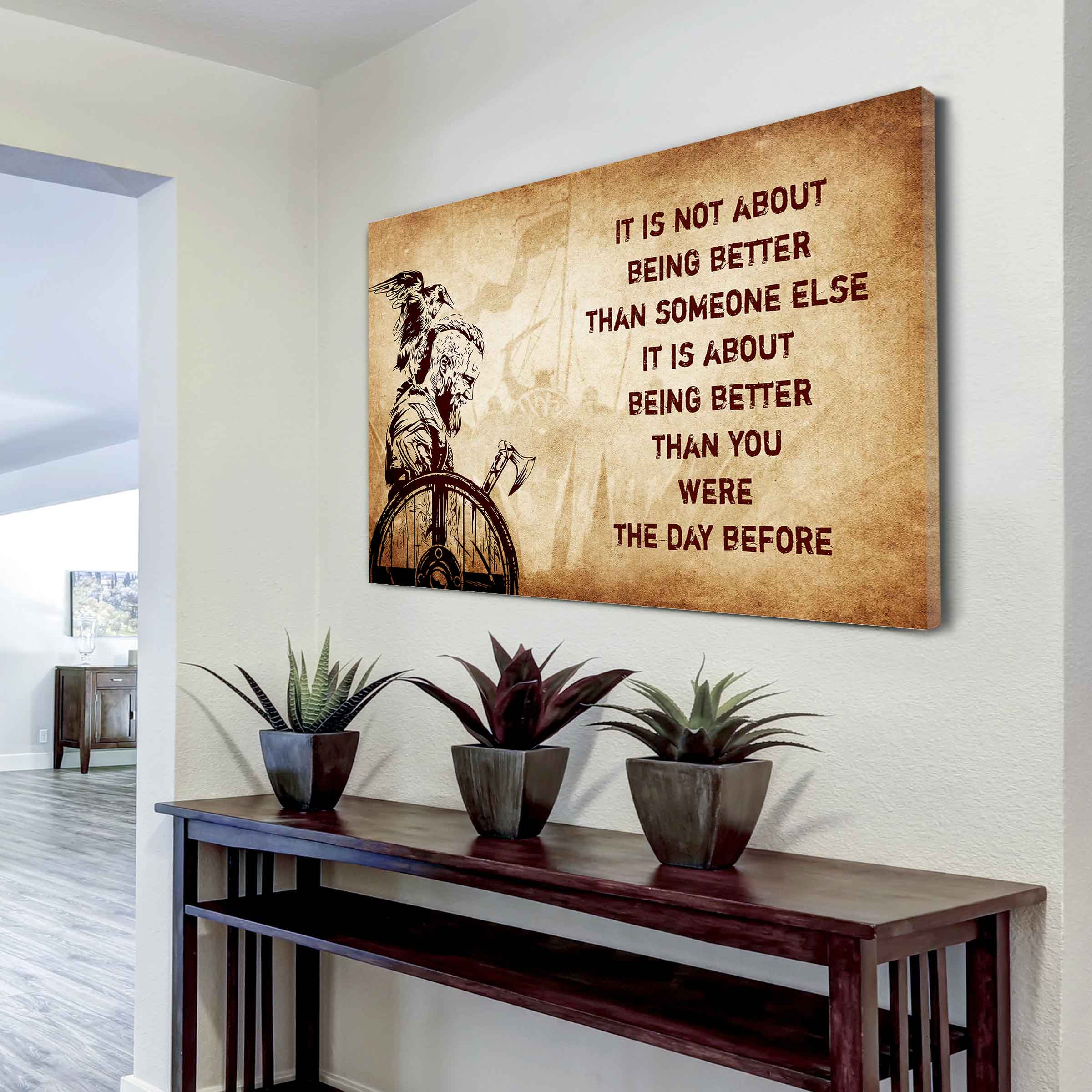 DRB Poster Canvas It's Not About Being Better Than Someone Else Best Gifts Motivation Quotes