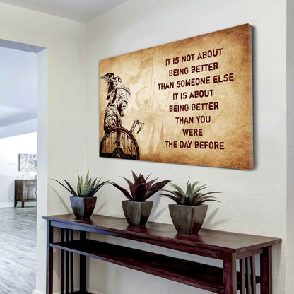 DRB Poster Canvas It's Not About Being Better Than Someone Else Best Gifts Motivation Quotes