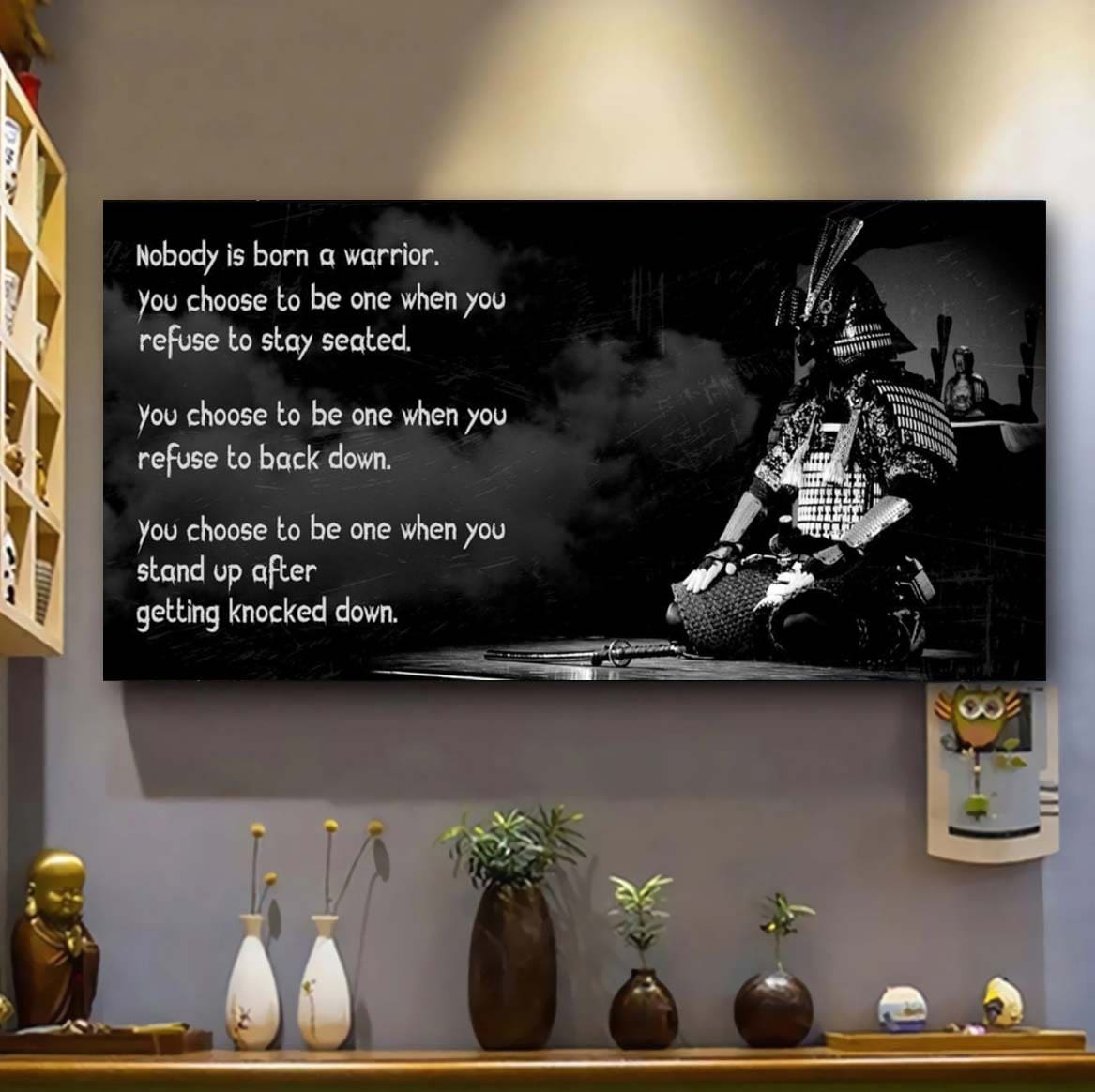 Samurai Horizontal Poster Canvas Nobody Is Born A Warrior