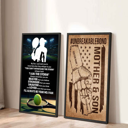 Unbreakable Bond Sport Canvas Set From Mom To Son Whisper Back I'm The Storm You Are Braver Than You Believe