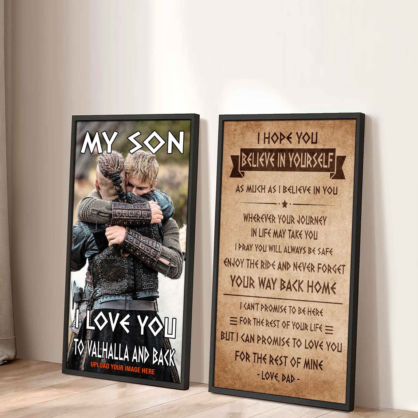 VK Canvas Set My Son I Love You Valhalla And Back Gift From Dad To Son Ver 3