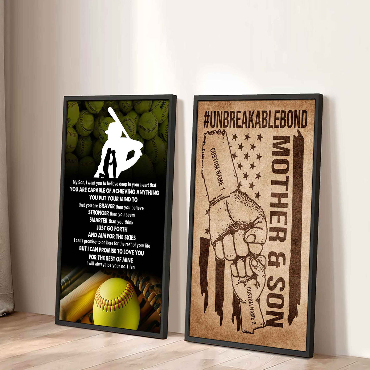 Unbreakable Bond Sport Canvas Set From Mom To Son Just Go Forth And Aim For The Skies (Copy)