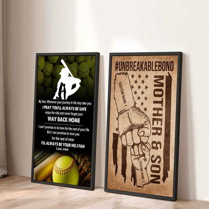 Unbreakable Bond Canvas Set From Mom To Son Enjoy The Ride And Never Forget Your Way Back Home