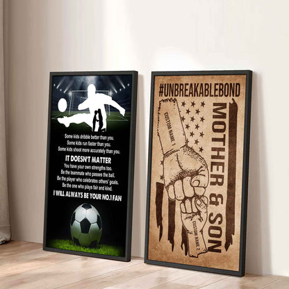 Unbreakable Bond Canvas Set From Mom To Son It's Doesn't Matter I Will Always Be Your No.1 Fan