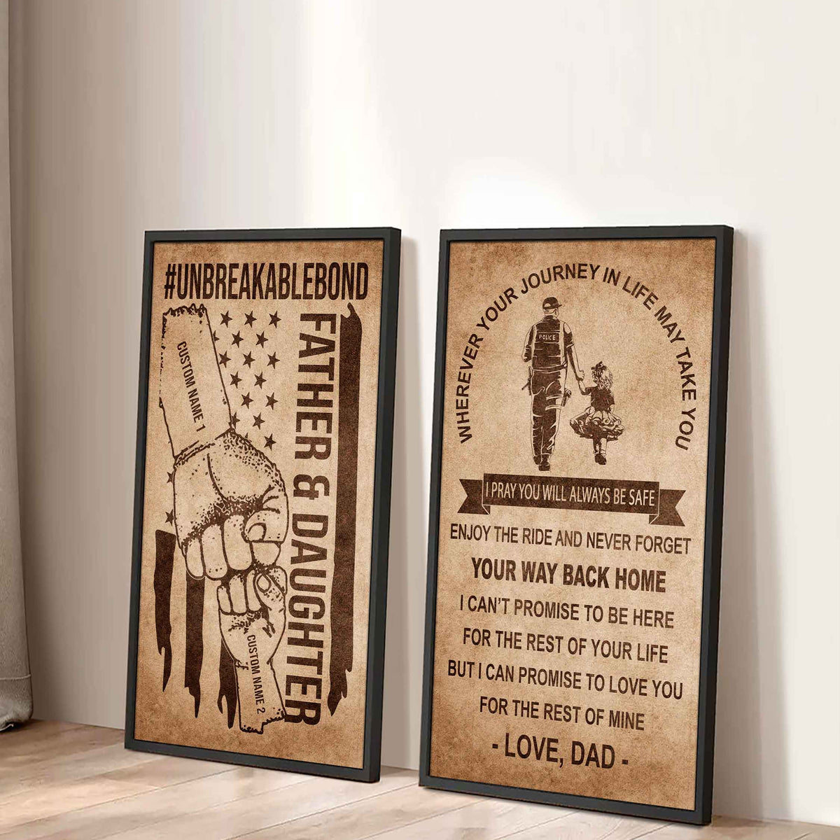 Unbreakable Bond Canvas Set Father And Daughter Never Forget Your Way Back Home Gift For Your Daughter