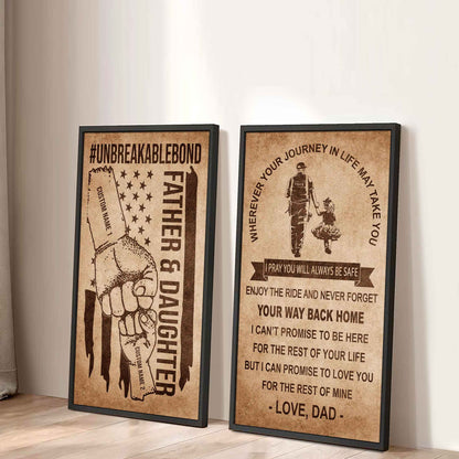 Unbreakable Bond Canvas Set Father And Daughter Never Forget Your Way Back Home Gift For Your Daughter