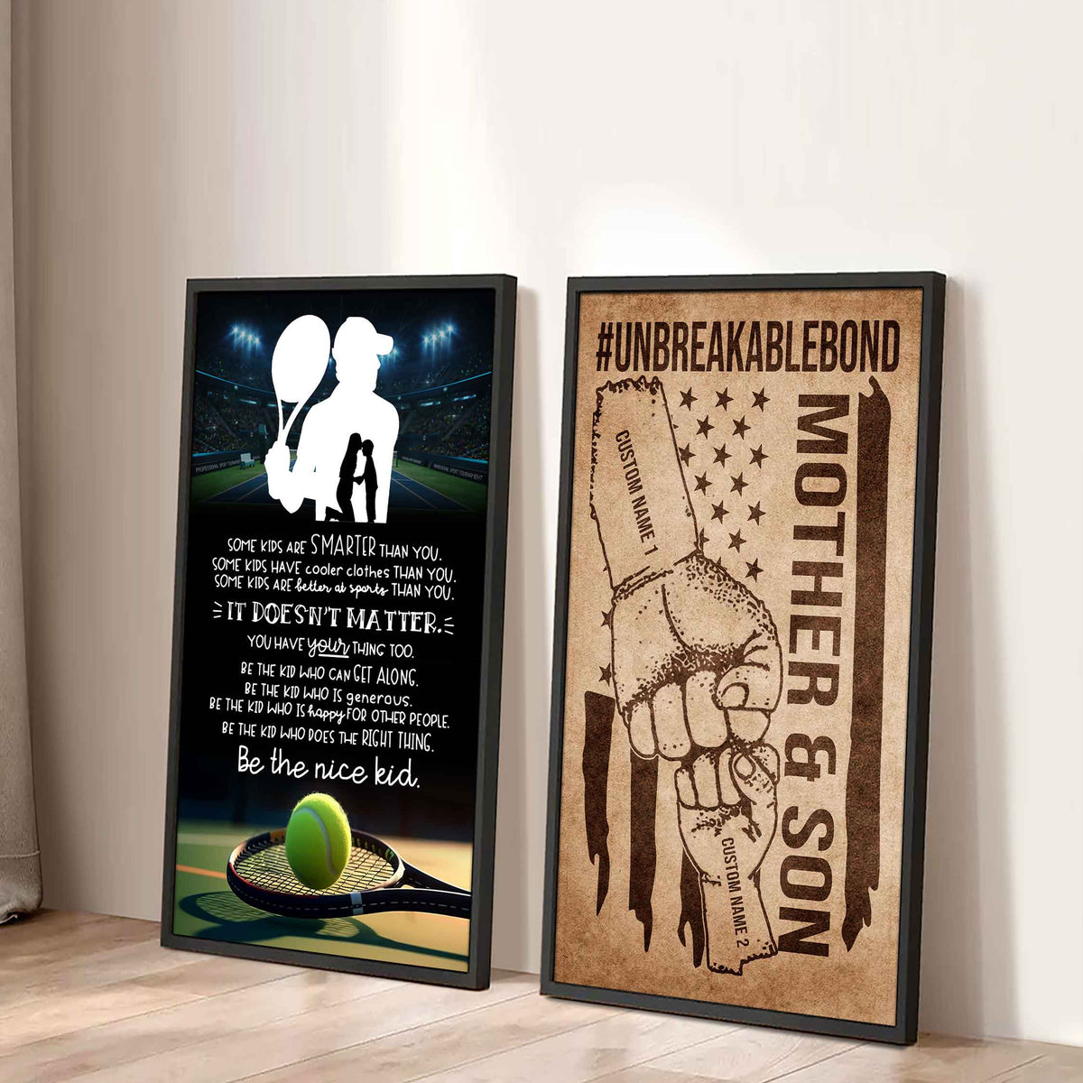 Unbreakable Bond Sport Canvas Set From Mom To Son Be The Nice Kid