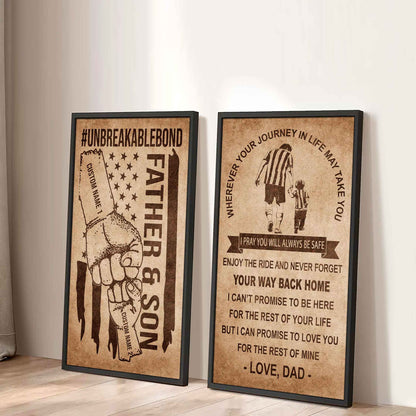 Father And Son Canvas Set To My Son Enjoy The Ride Never Forget Your Way Back Home