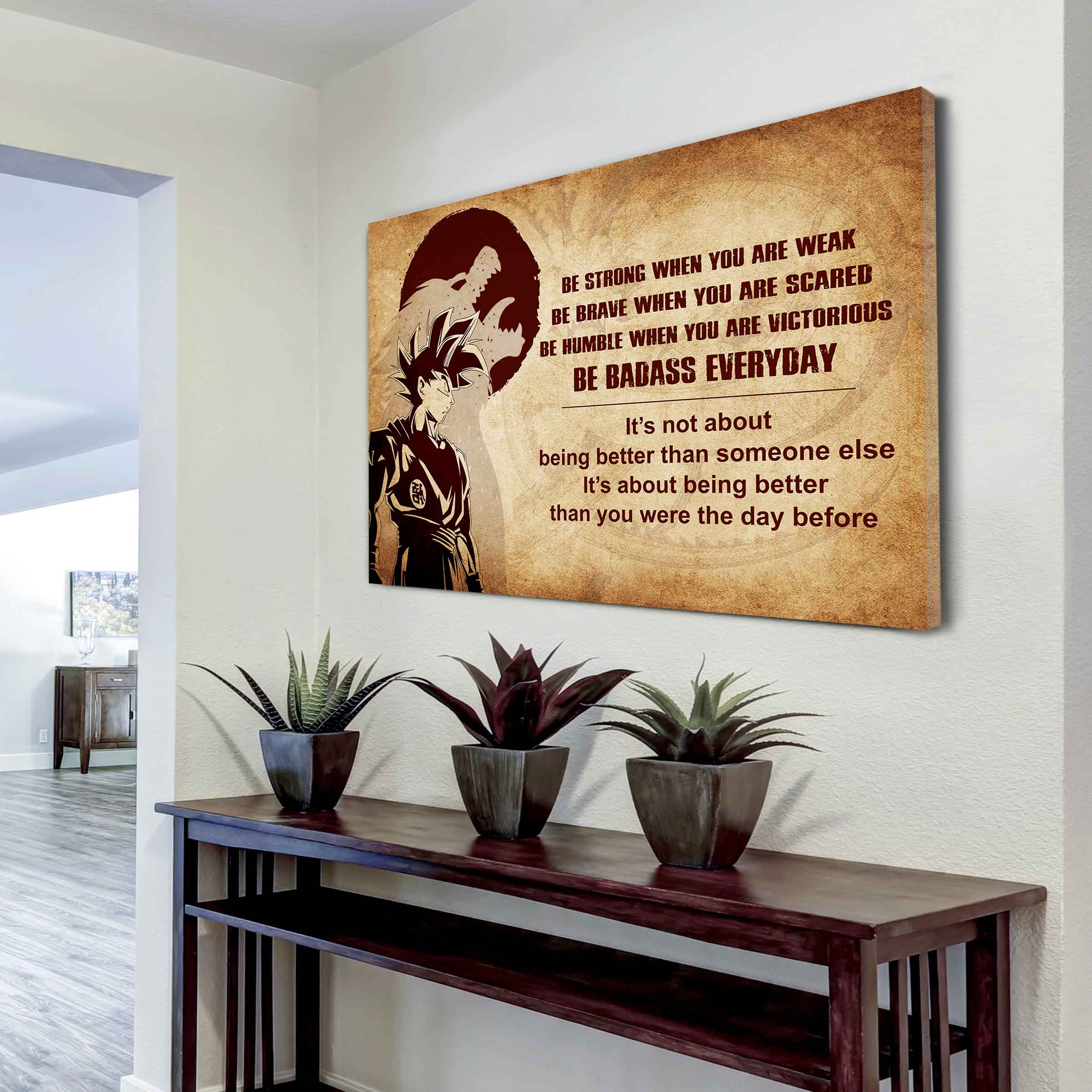 New Version Warrior Poster Canvas Be Strong When You Are Weak Be Badass Everyday From Dad To Son Gift For Your Son Motivational Quotes