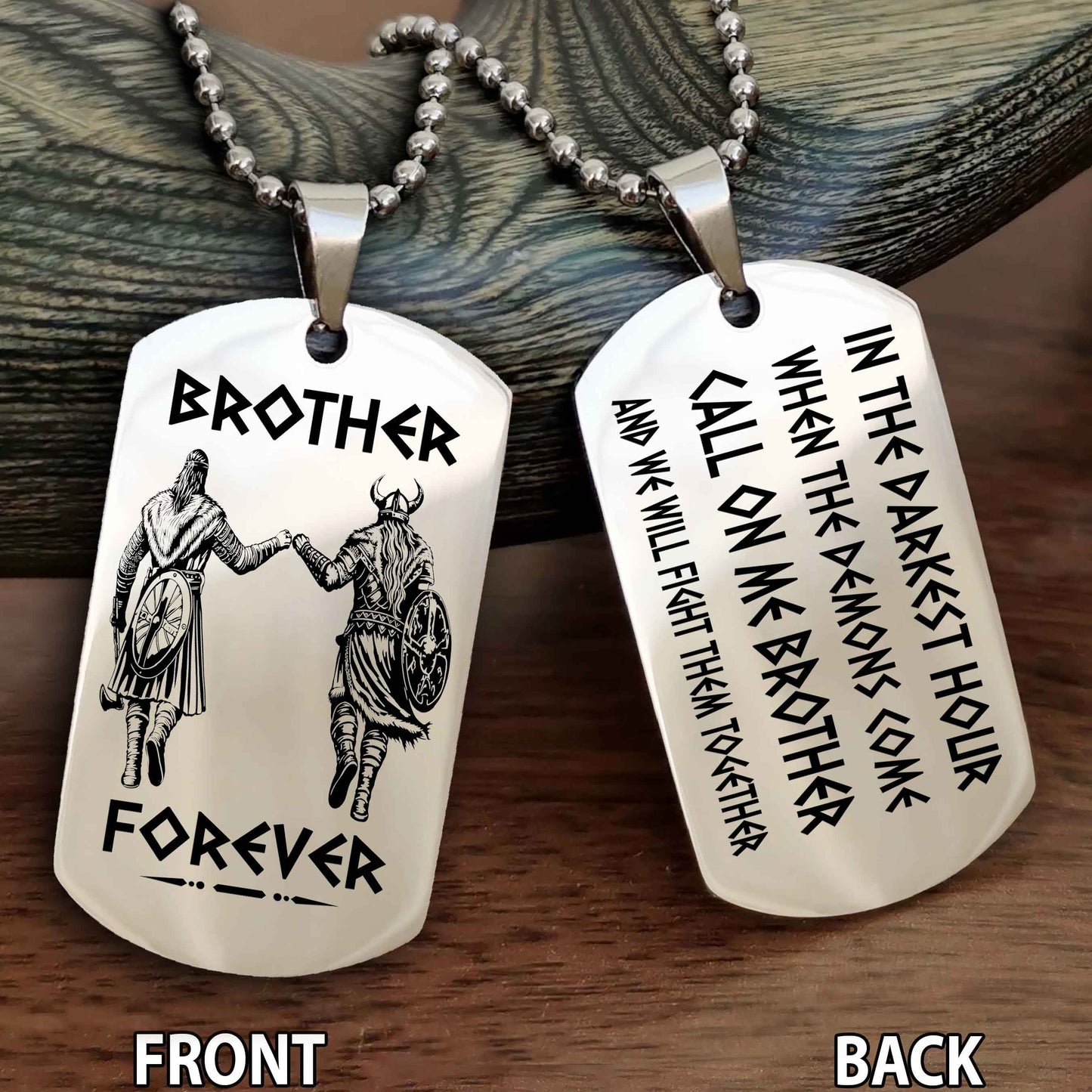 Soldier Engraved Double Sided Dog Tag Call On Me Brother NAG Brothers Forever We Will Fight Them Together