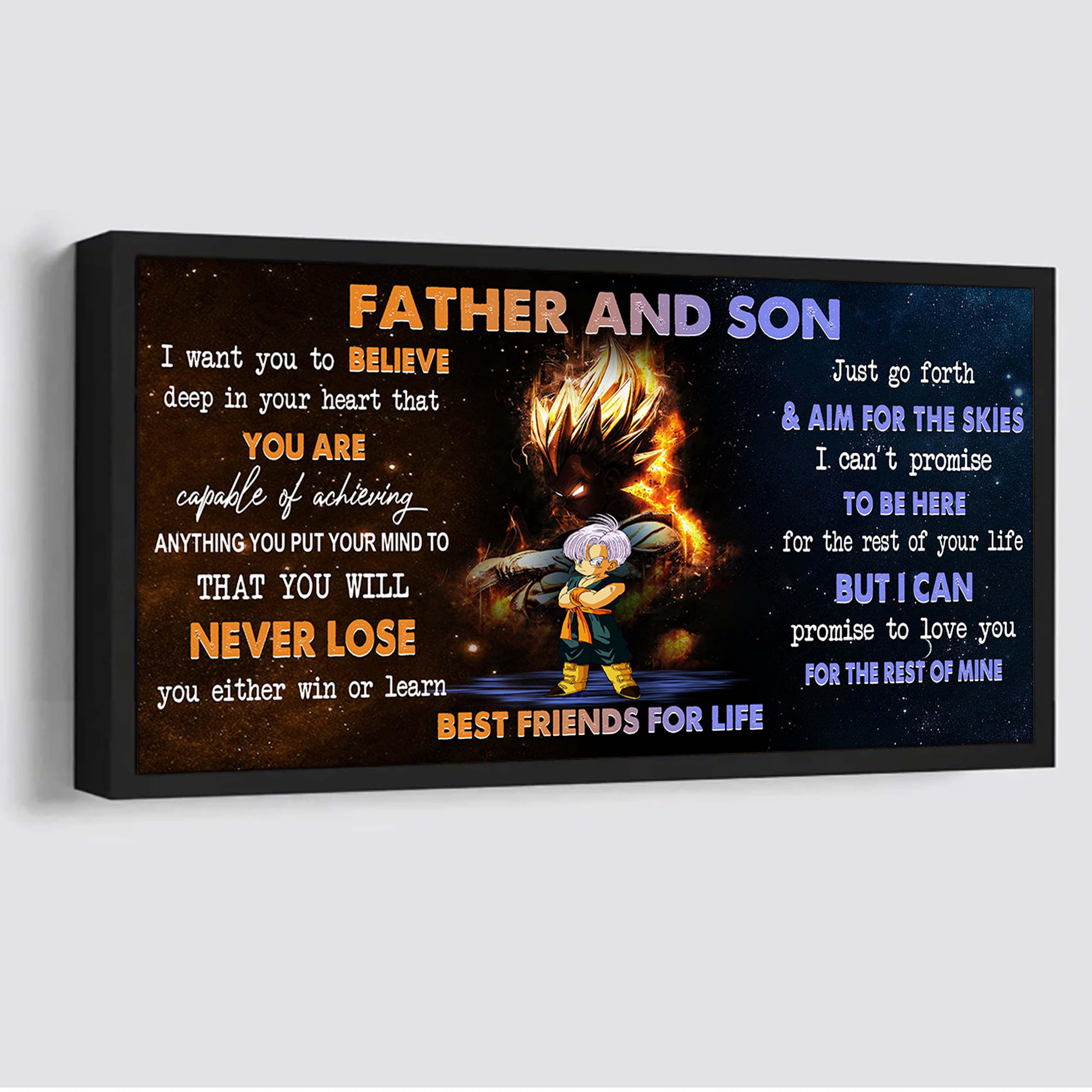 Personalized VG To Son Poster Canvas Father And Son Best Friends For Life - Message For Your Son Gifts For Him