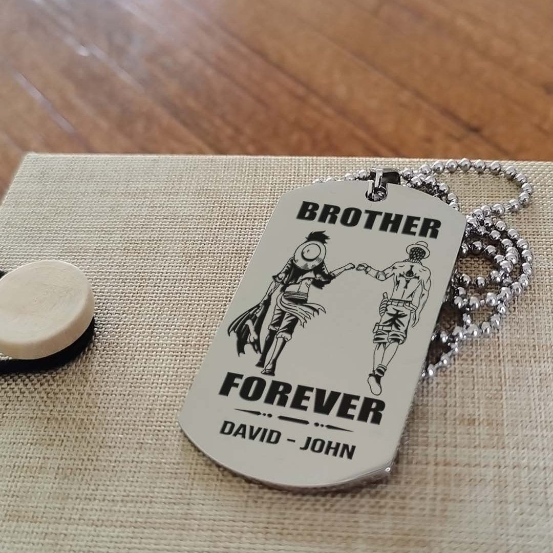 Samurai customizable engraved black dog tag double sided gift from brother, brother forever