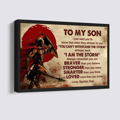 New Version Warrior Poster Canvas Whisper Back I'm The Storm From Dad To Son Gift For Your Son Motivational Quotes