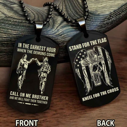Soldier Personalized Double Sided Dog Tag For Brother