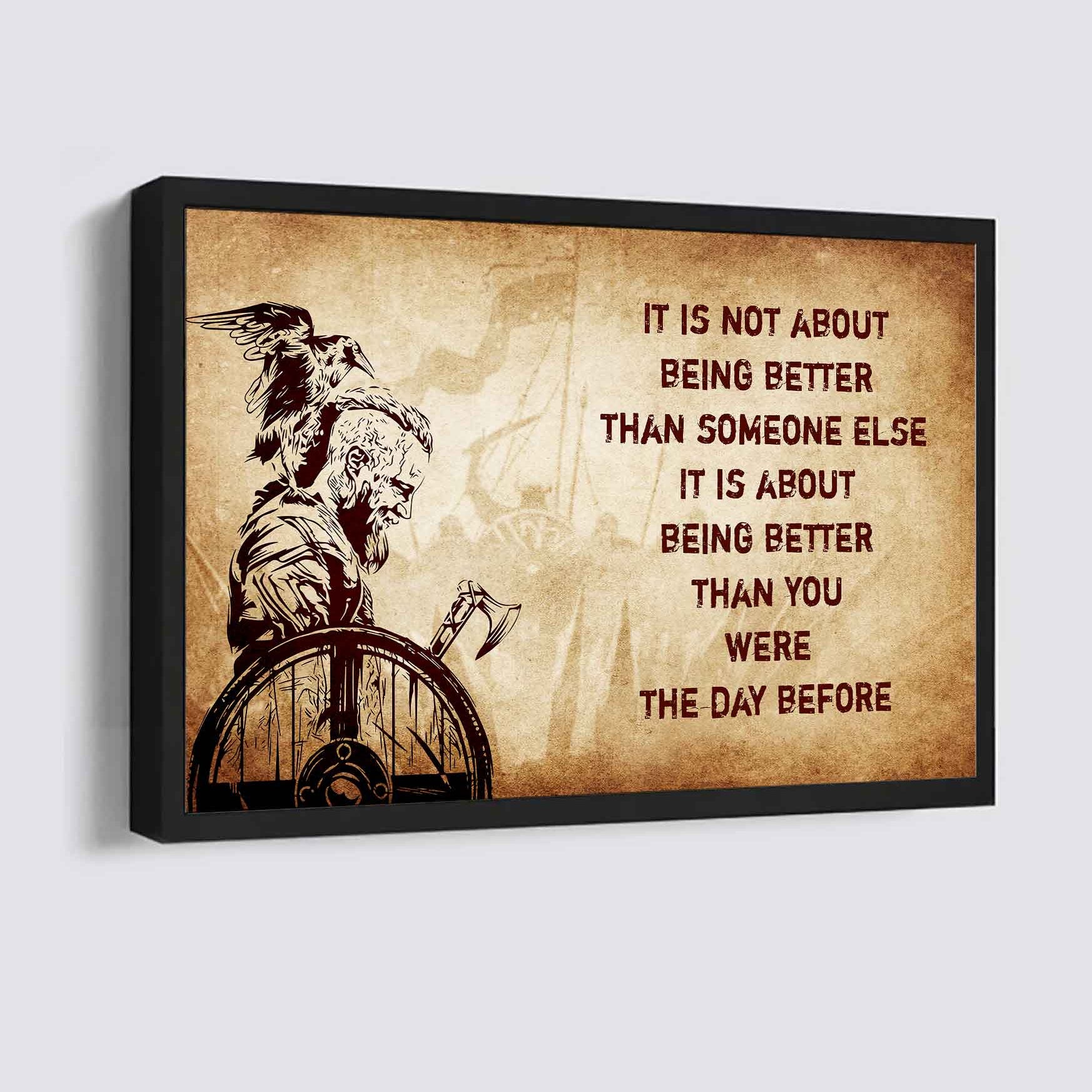 DRB Poster Canvas It's Not About Being Better Than Someone Else Best Gifts Motivation Quotes