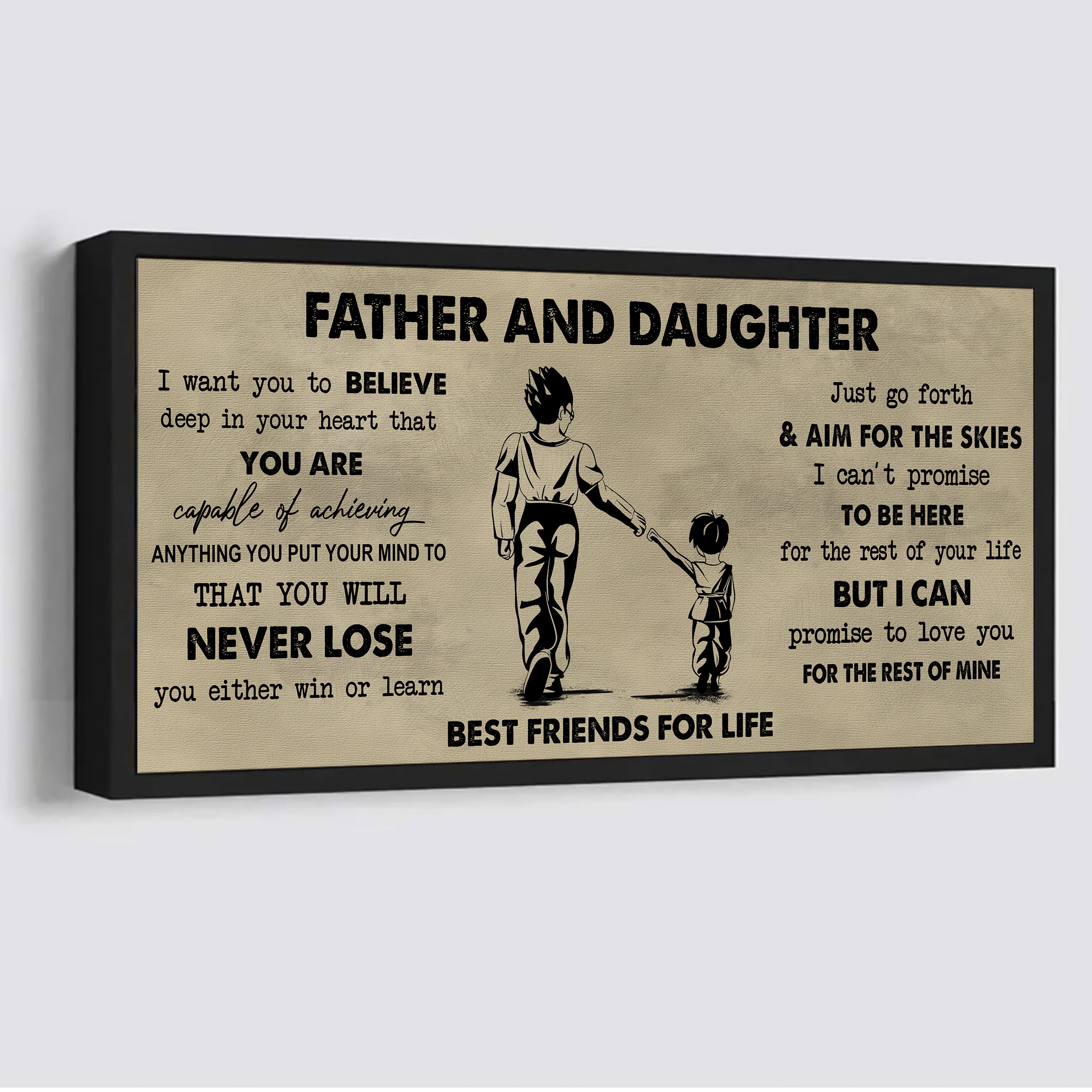 DRB Father And Daughter Best Friend For Life - You Will Never Lose Poster Canvas Gift For Daughter From Father.