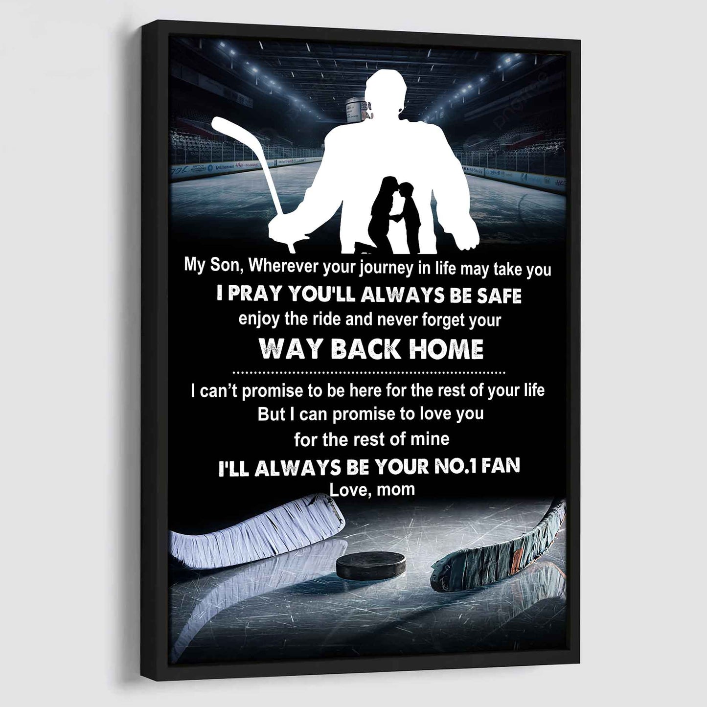 Baseball Poster Canvas Mom To Son - Never Forget Your Way Back Home I Will Always Your No 1 Fan