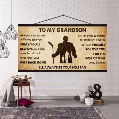 Personalized Sport  Baseball Poster Canvas I'll Be Your No 1 Fan Grandpa To Grandson - Never Forget Your Way Back Home